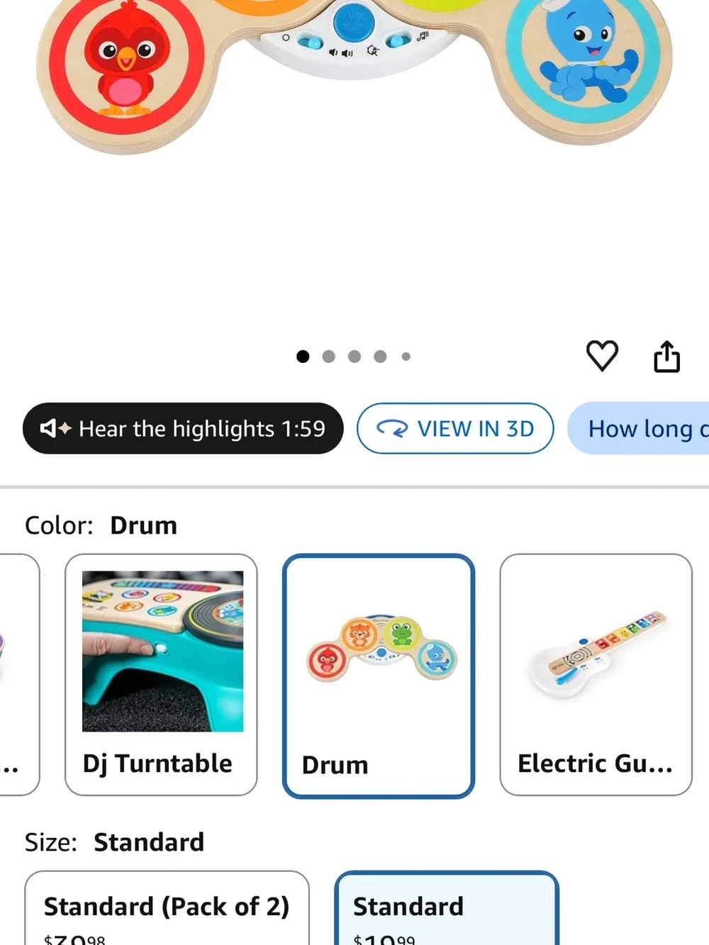 Baby Einstein Electronic Animal Tap Drum - Multicolor